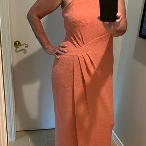St. John Coral One Shoulder Gown/Maxi. Size 14